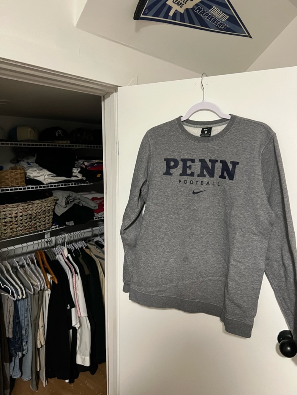 Nike Gray PENN Football Crewneck Sweatshirt